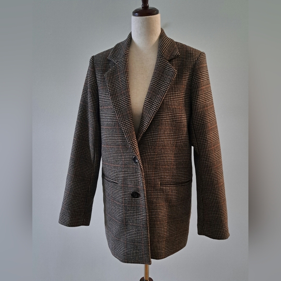 Abercrombie & Fitch Plaid Blazer Coat Sz Small - Picture 3 of 11